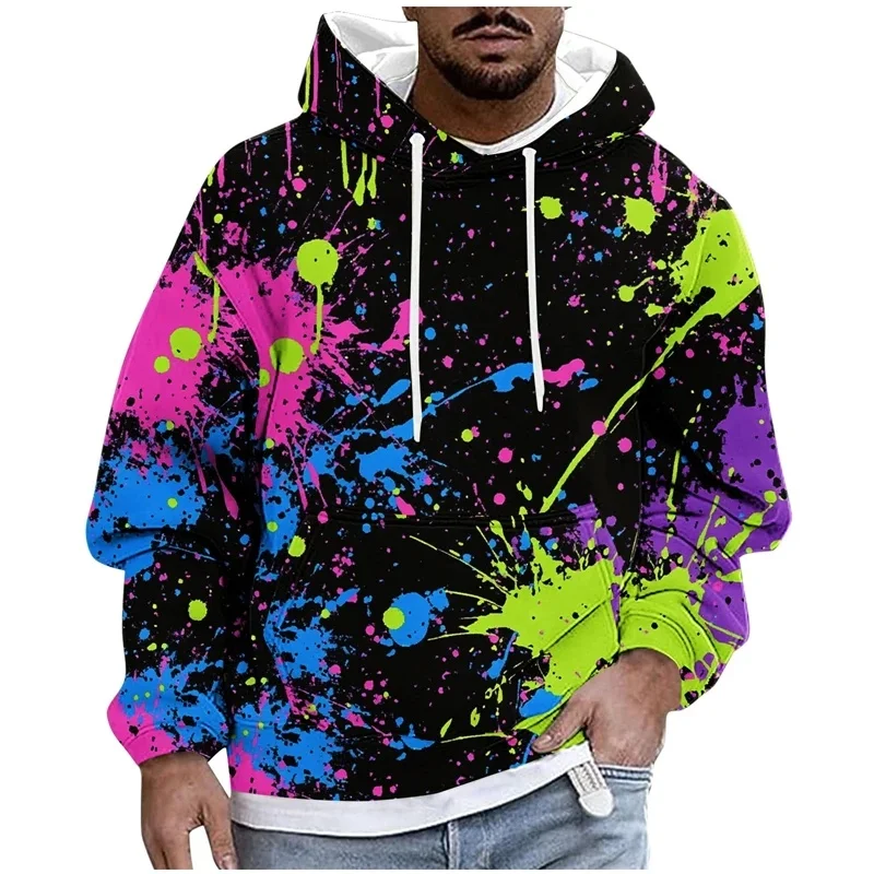 New Unisex 3D Graphic Hoodies Man Colorful Paint Abstract Style Cool Printed Pattern Casual Hoodie Trendy Hoodie Daily Wear Top