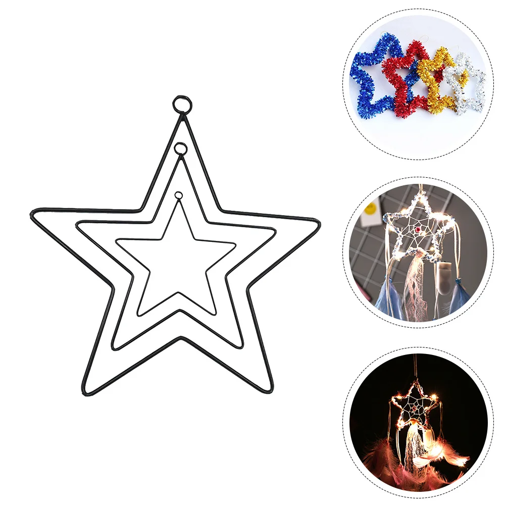 

3 Pcs Wreath Frame Dreamcatcher Home Decor Wall Decoration Accessories Star Iron Hanging Crafts