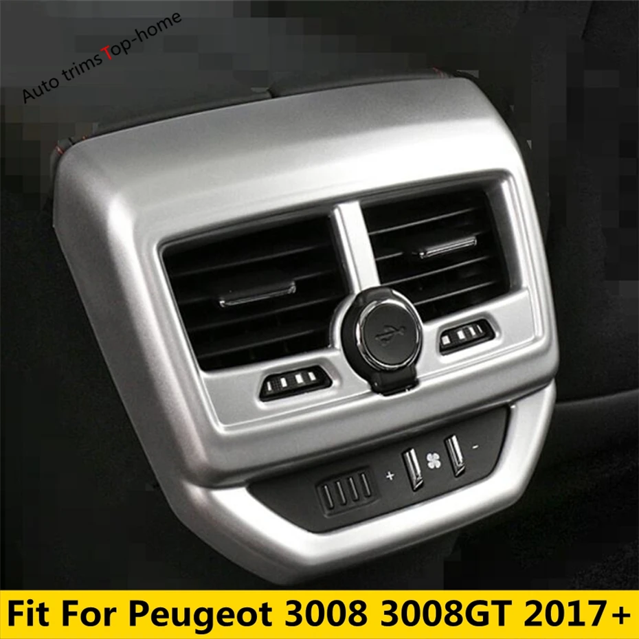 

Rear Armrest Box Air Conditioner Vent AC Outlet Decoration Frame Cover Fit For Peugeot 3008 3008GT 2017 - 2023 Car Accessories