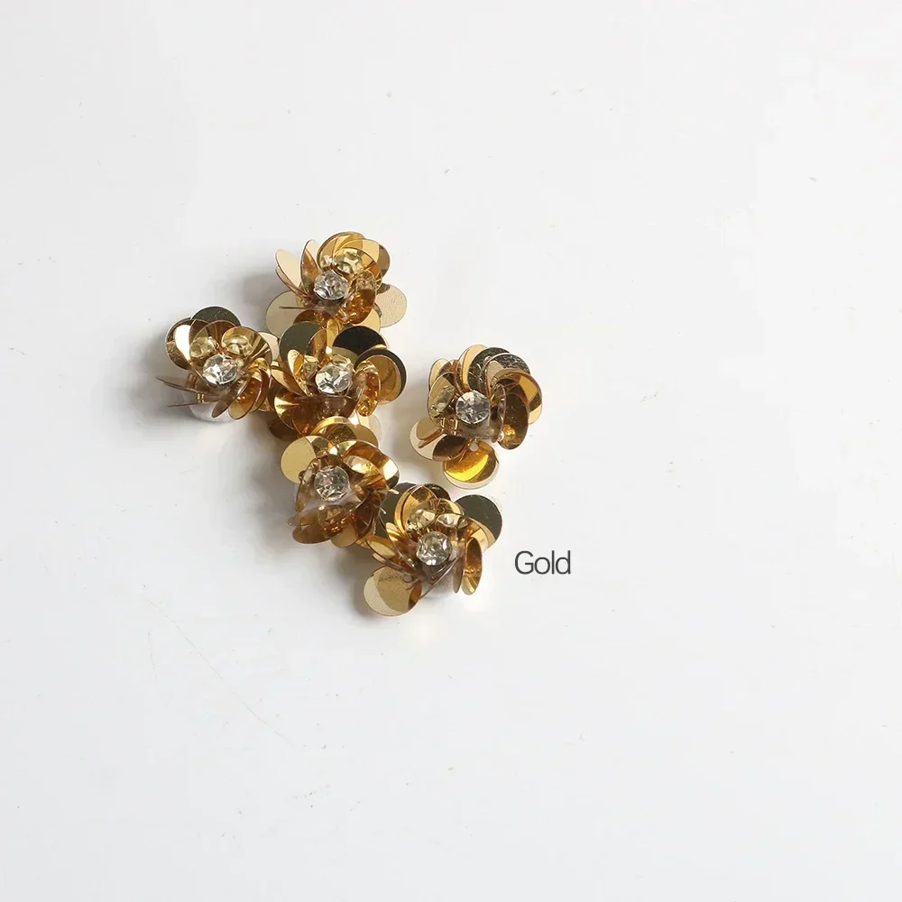 Crystal Sequin Flowers Handmade Sew on Patches for Shoes Bags Garment Accessories, Craft Making