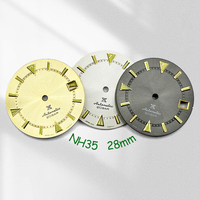 Mod 28mm Gold White Black Sunburst NH35 Watch Dial Custom Logo NH35 Dial Fit Japanese Movement Watch Repair Parts