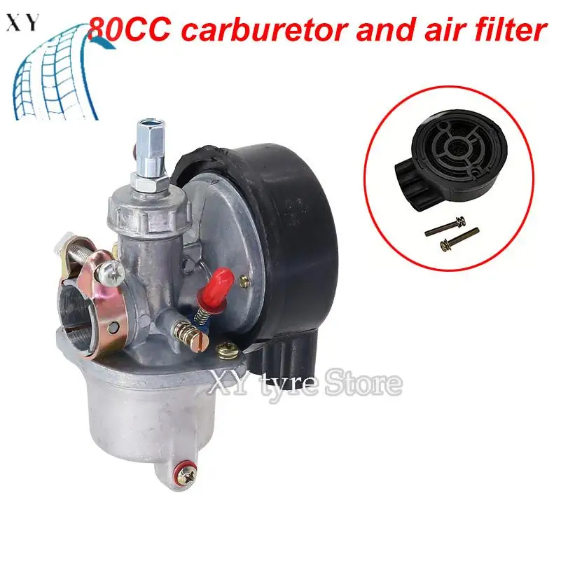 19mm com filtro de ar carburador carb para 2 tempos 50cc 60cc 80cc motorizado bicicleta empurrar bicicleta