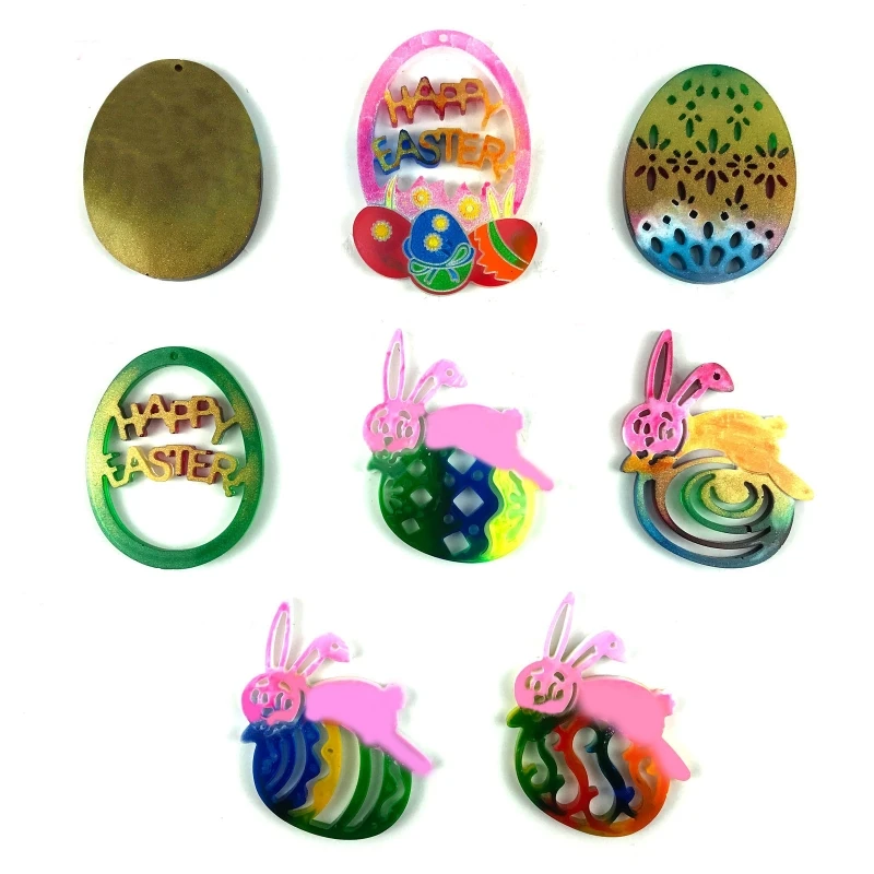 Easter Keychain Silicone Mold Happy Easter Letters Rabbit Pendant Handmade Mold Drop Shipping