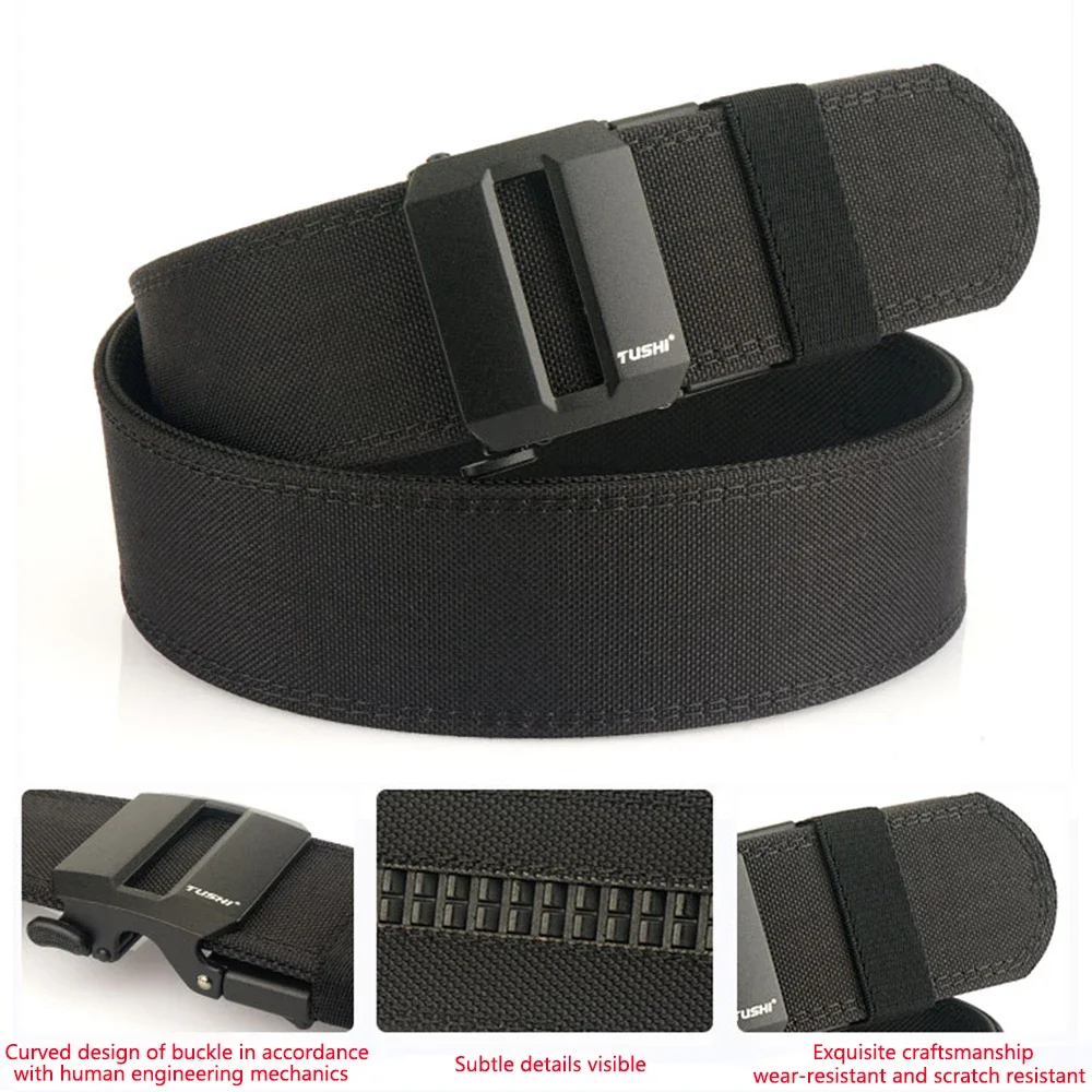 TUSHI Brand 5cm Wide Functional Wind Hanging Gun Shooting Training Belt Men's Versatile Workwear Casual Nylon Automatic Buckle