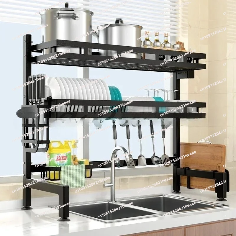 Kitchen Sink Shelf Countertop Dish Storage Rack Multifunctional Dishwasher Sink Dish Rack Drain Rack Household Storage Kitchen