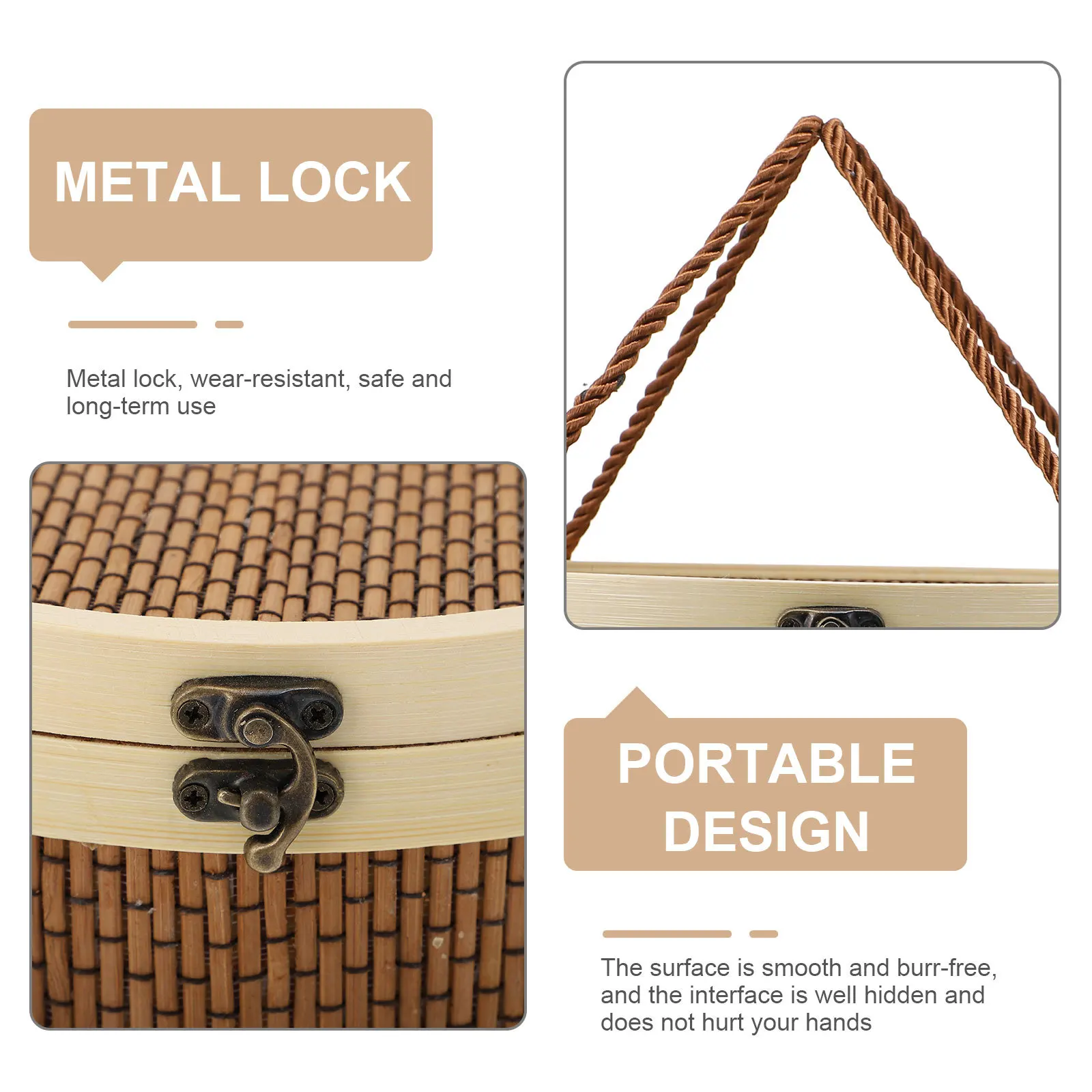 

1Pcs Bamboo Basket Portable Storage Holder Gift Basket Handwoven Egg Storage Large Capacity Eggs Holder
