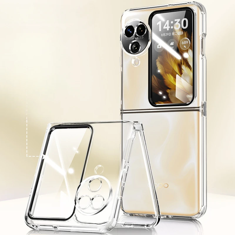 Clear Transparent Case For OPPO Find N3 Flip FindN3 Flip Foldable TPU Shell For OPPO Find N2 Flip FindN2 Flip Shockproof Cover