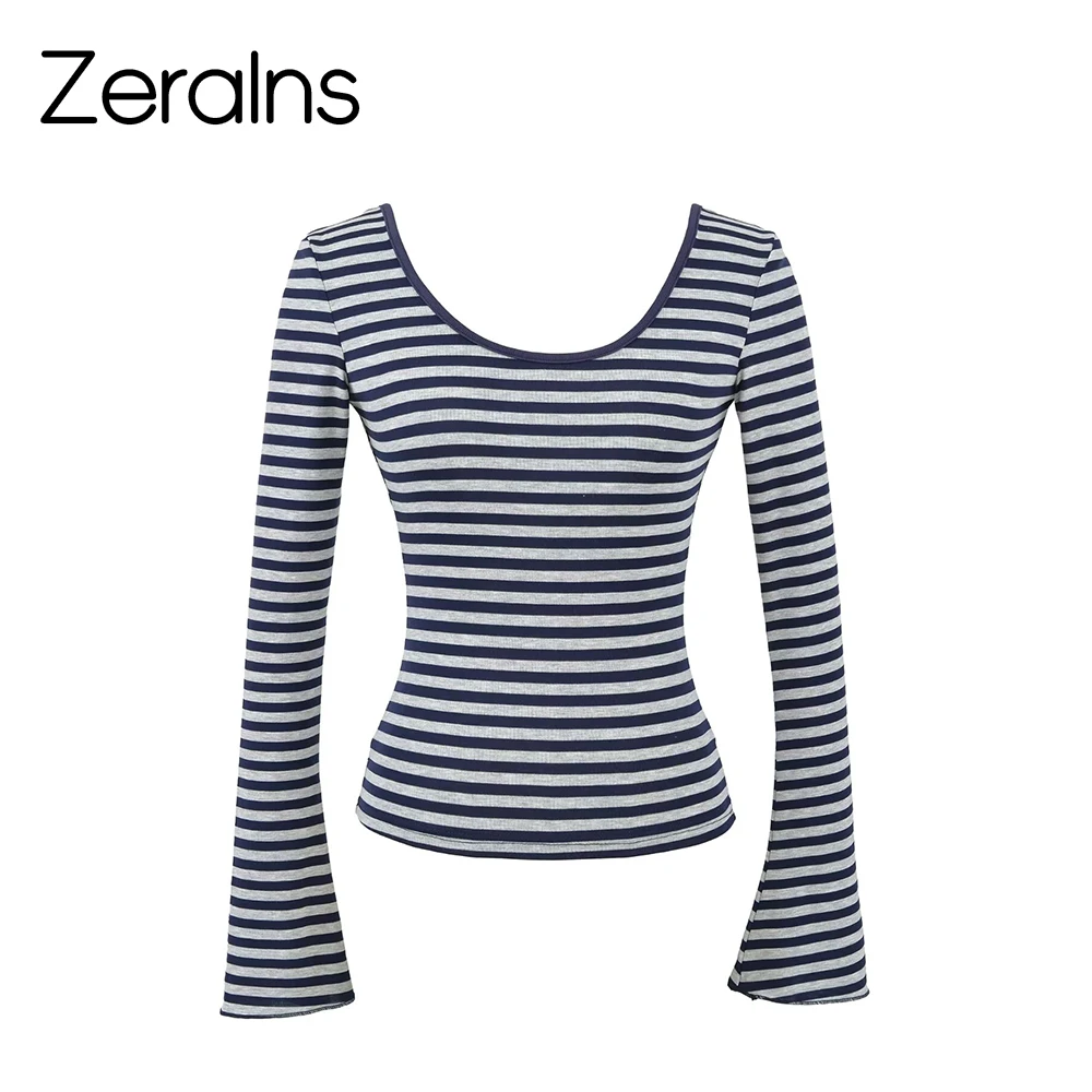 ZERAINS فتاة مثيرة وحارة نمط U الرقبة كبيرة عارية الذراعين مرنة قاعدة ضيقة T سليم صالح التخسيس الظهر آلة دقيقة #2