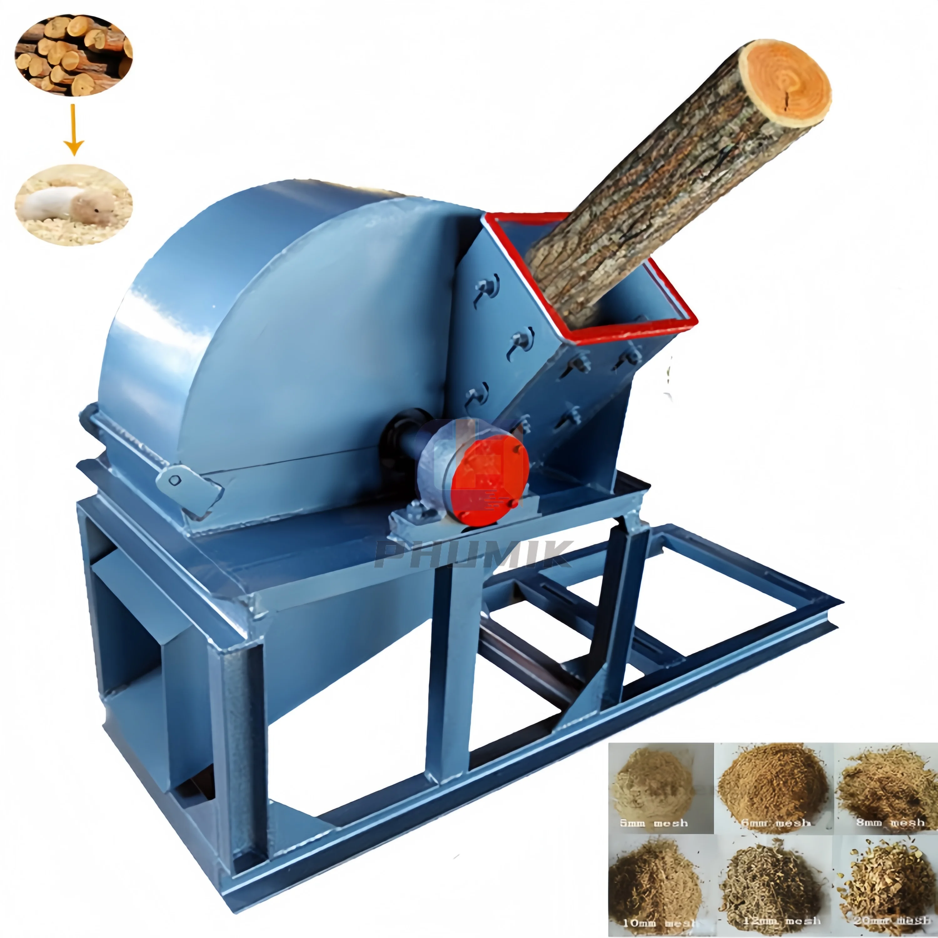 Pet Hamster Mushroom Bamboo Straw Core Wooden Pile Grinder Pulverizer Tree Crusher Logs Powder Chip Burner Wood Chipper