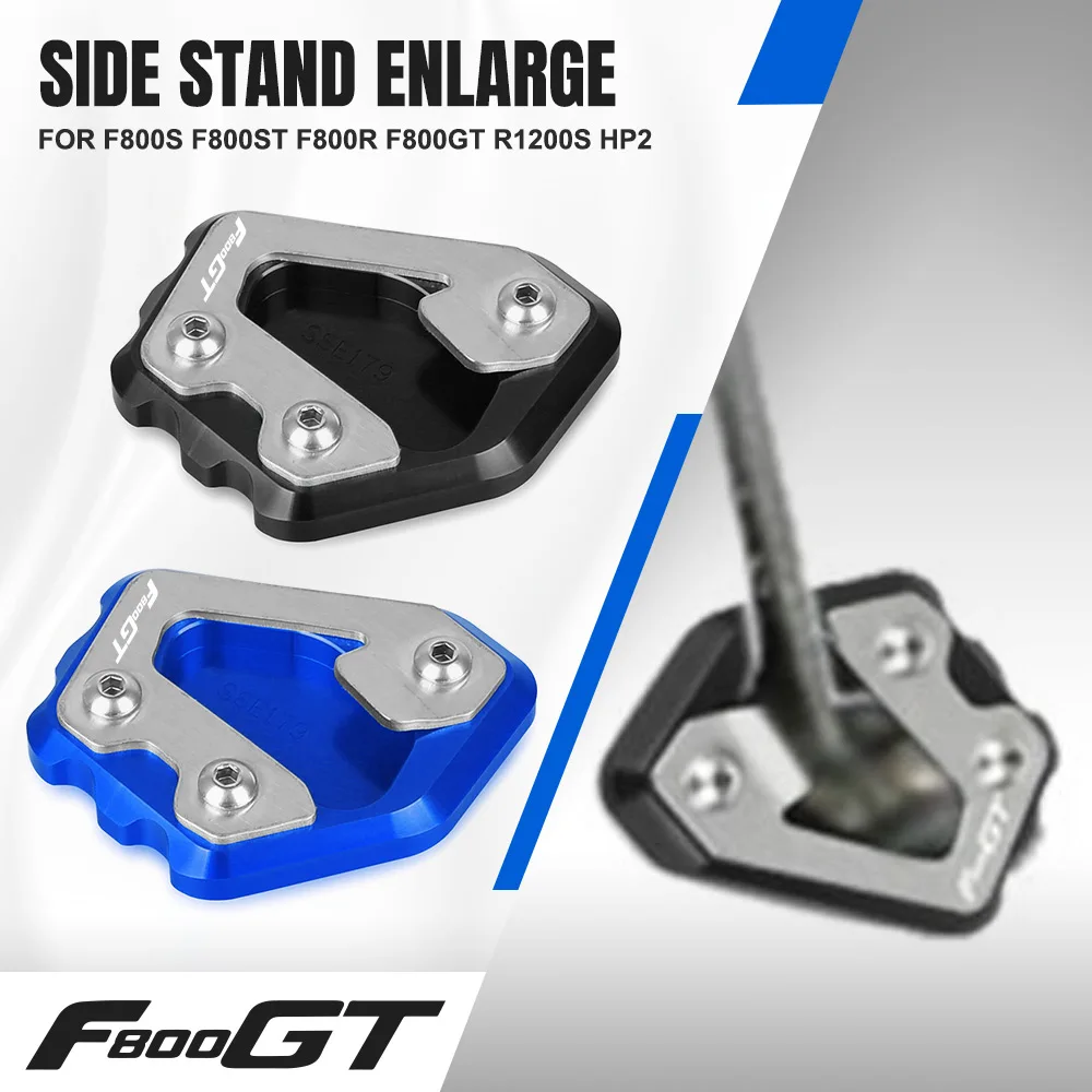 For BMW F800S F800ST F800R F800GT R1200S HP2 Motorcycle CNC Kickstand Foot Side Stand Enlarge Extension Plate Pad F 800 R ST GT