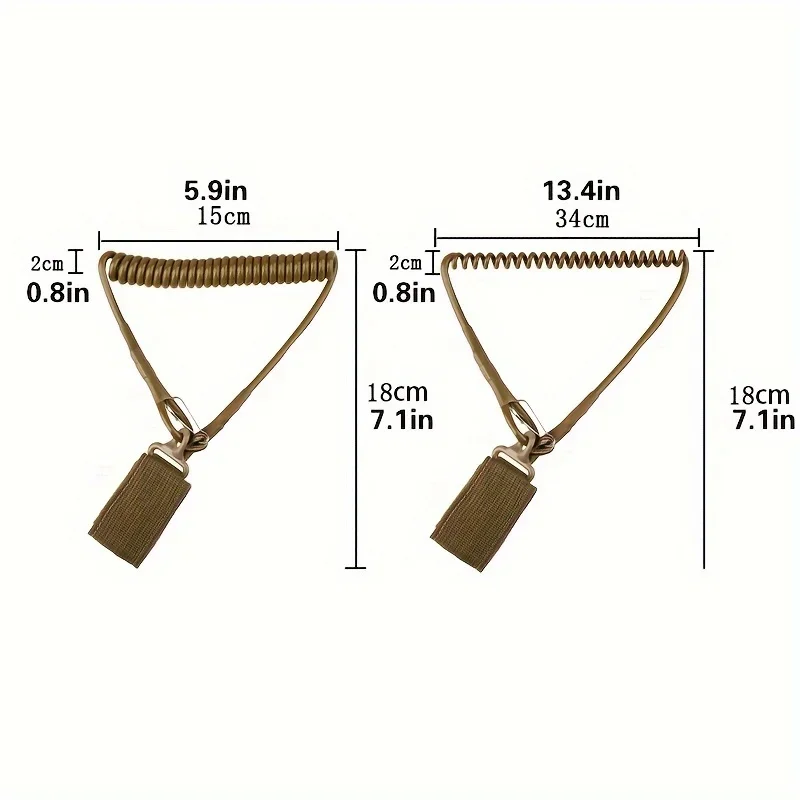 Cordão tático para arma, corda de mola multifuncional, corda de segurança anti-perda para pistola