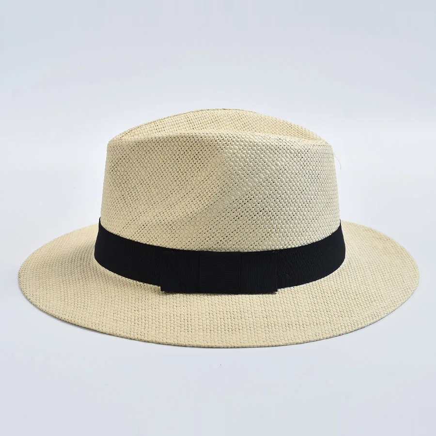 Summer Casual Straw Hats For Women Men Panama Trilby Jazz Hat Outdoor UV Protection Beach Hat Bonnet