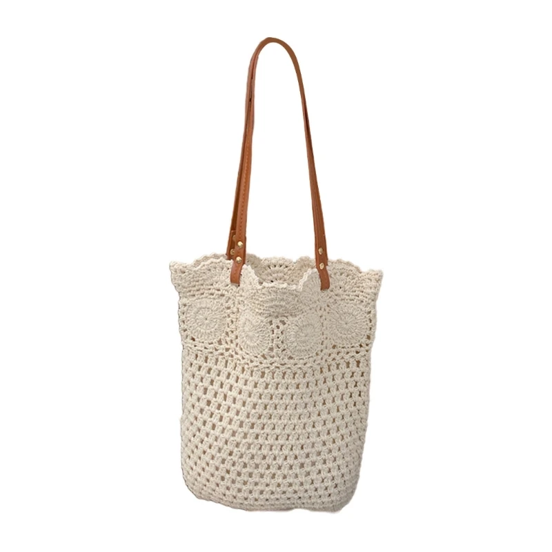 

Women Crochet Shoulder Bag Large Capacity Handbag Handwoven Armpit Bag Fashion Beach Bag Vacation Purse for Travel
