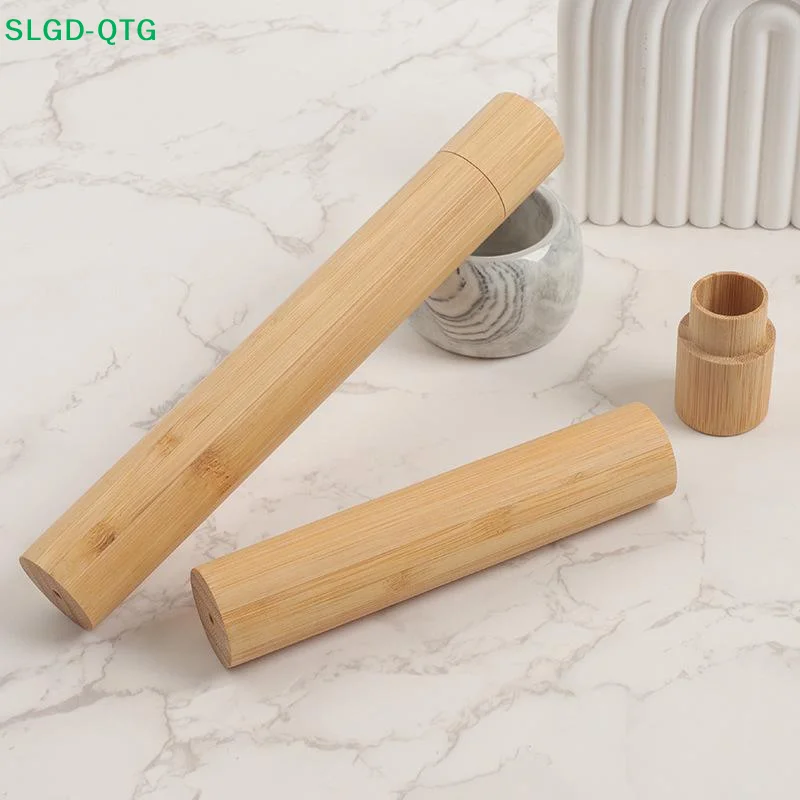 Hot Empty Bamboo Toothbrush Tube & Tea Bottle Eco-Friendly Toothbrush Case Travel Portable Tooth Brush Holder Box