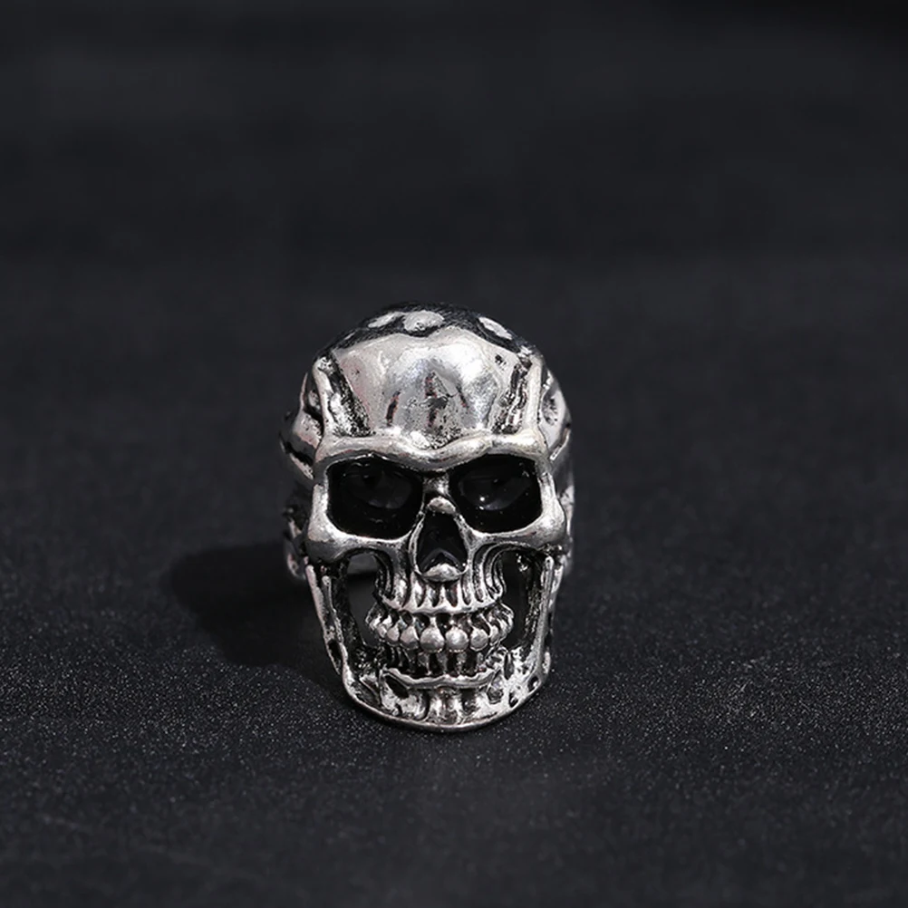 

Retro Skull Ring Alloy Halloween Jewelry Accessory Funny Ghost Head Ring For Men Women Party Costume Decor Gift