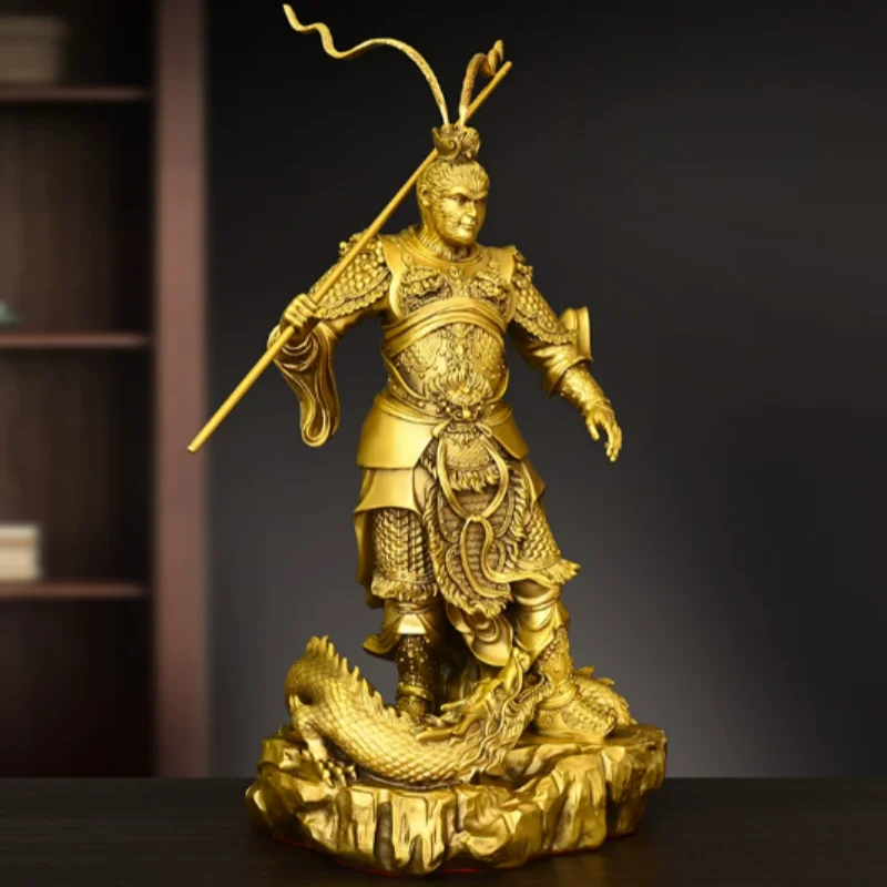

Exquisite brass Great Sage Equalling Heaven Sun Wukong deity statue ornament home living room desktop decoration handicraft