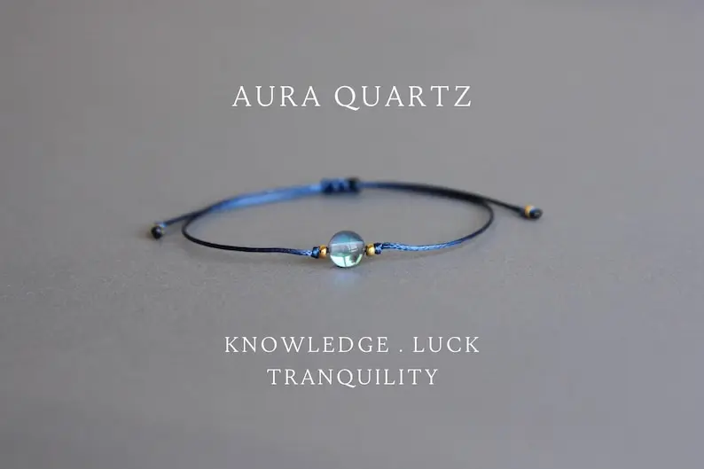 Angel Halo Quartz Crystal Adjustable Bead Bracelet Mystic Halo Crown Chakra Aura Spiritual Gift