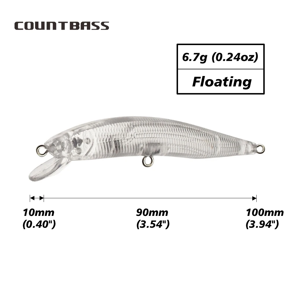 Countbass 10Pcs Blank Hard Lures Floating 90mm/3.5\