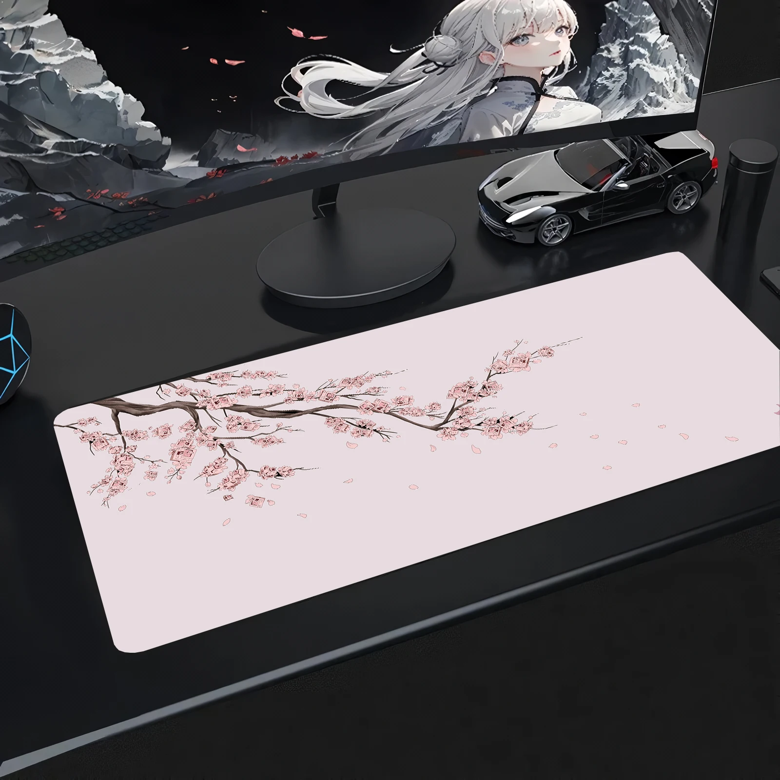 Sakura Japan Minimalist Style Non-slip Rubber Mousepad XXL Computer Gaming Accessories Keyboard Desktop Decorate Mat for Offices