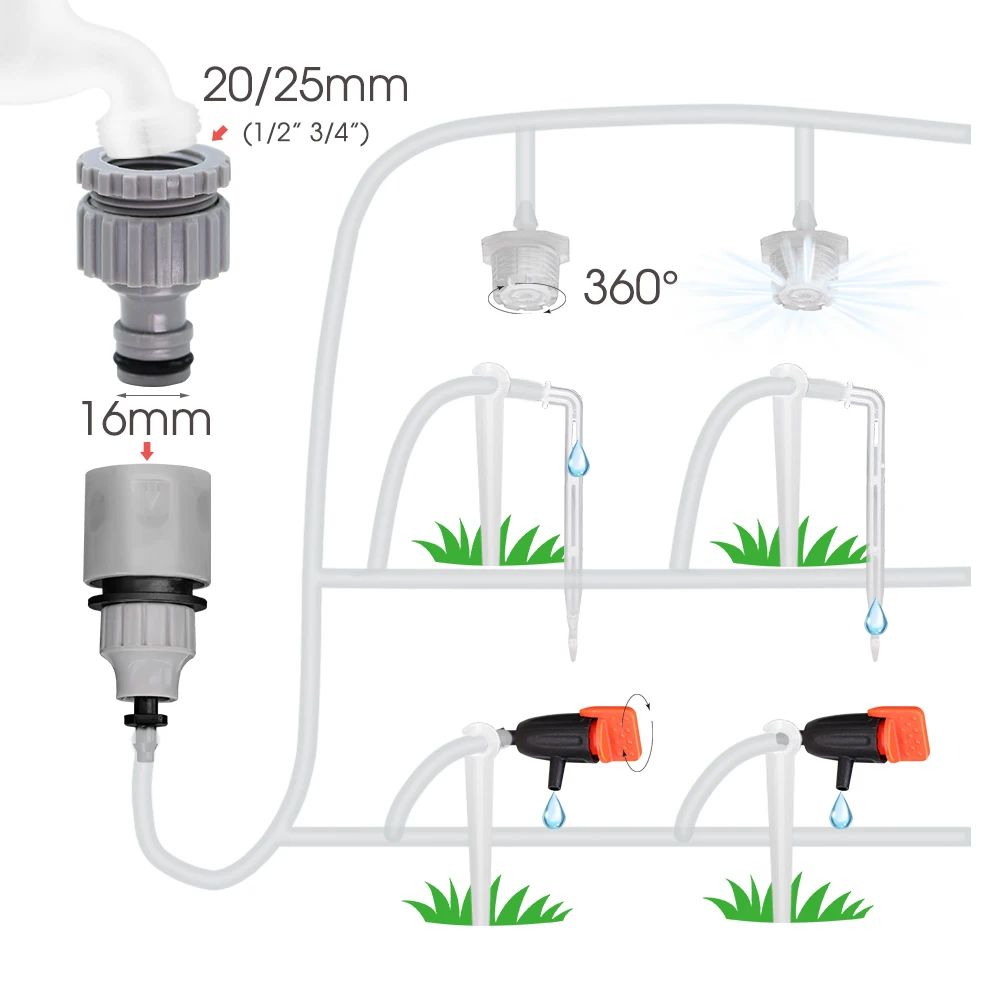 1/4 \'\'złączki do nawadniania kropelkowego przezroczysty wąż Tee równy łącznik króćca rura ogrodowa stawka regulowany zraszacz Adapter łącznika
