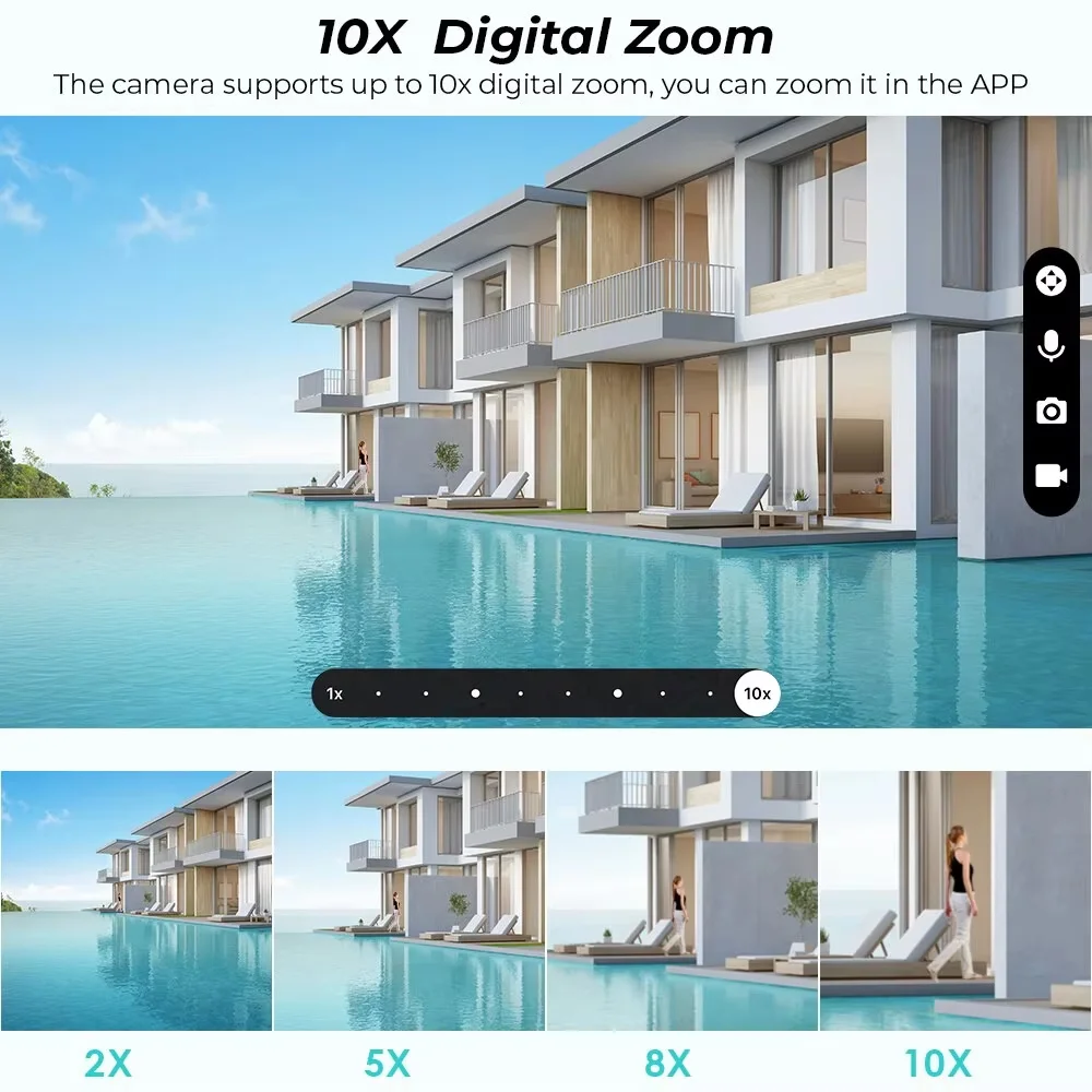 6MP 4K IP WiFi Outdoor Camera Ptz Three Lens Dual Screen 10x Hybrid Zoom Auto Tracking Waterproof 360° Security Camera