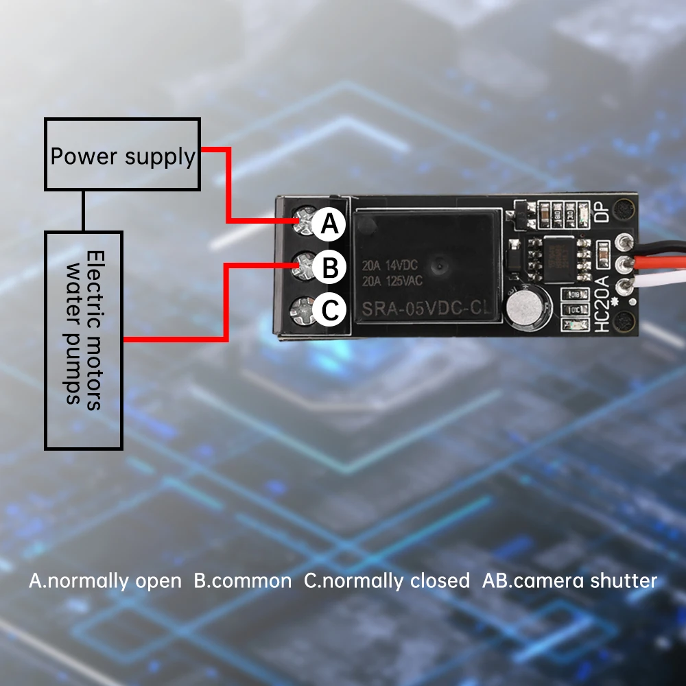 20A Relay RC Model PWM Receiver Control Switch for Water Pump Light FPV Camera RC Model RC Car Accessories