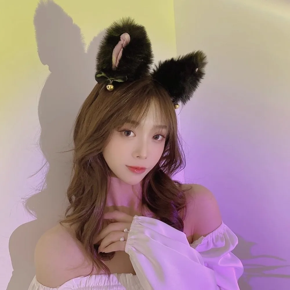 Bonito gato mulher orelhas de gato bandana conjunto lolita jk cosplay headwear cosplay acessórios para o cabelo luvas pata de gato halloween vestir-se menina