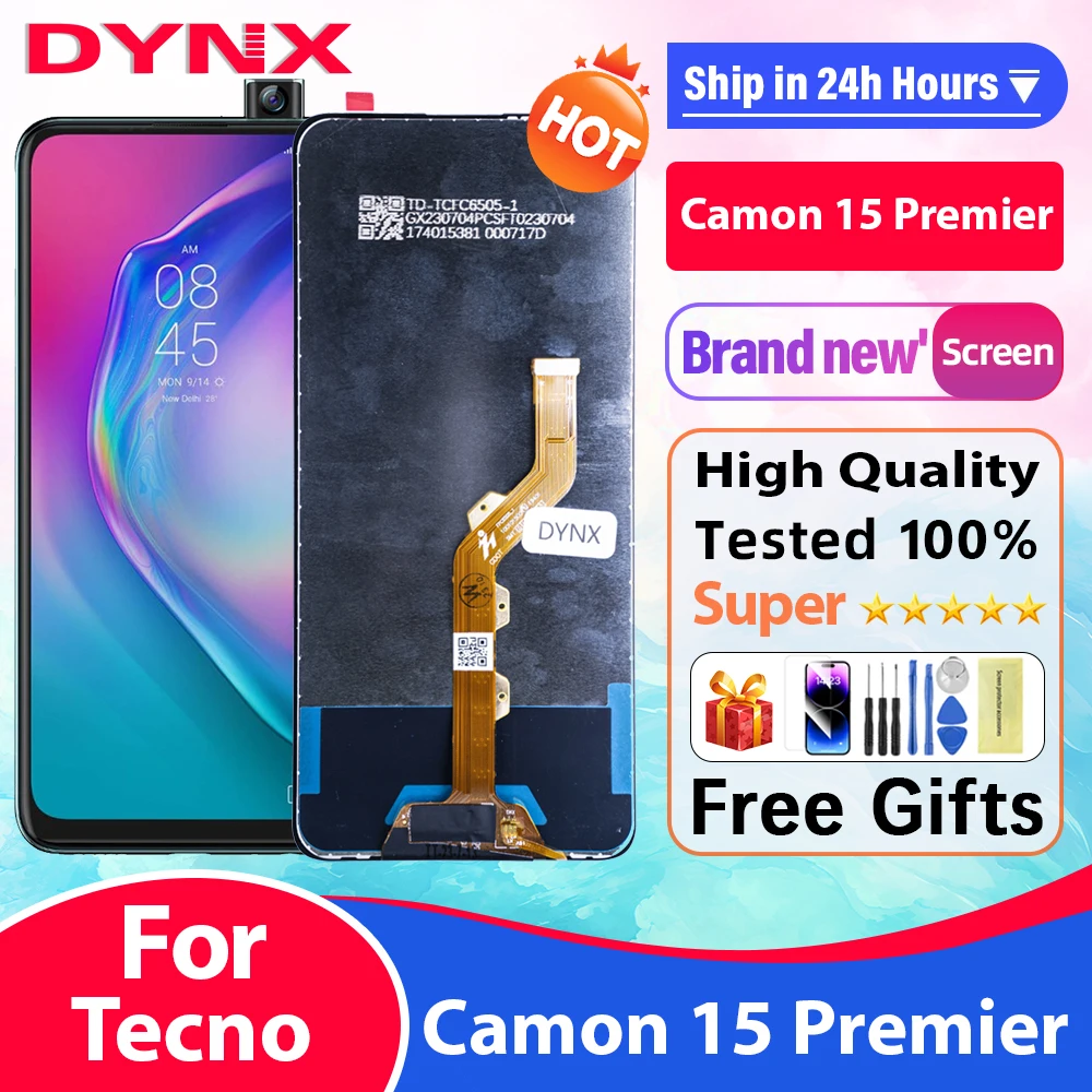 

100% тестирование 6,6 дюйма для Tecno Camon 15 Premier CD8j, ЖК-дисплей для модели Tecno Camon 15 Pro CD8