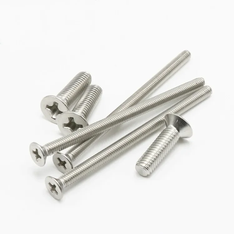 #4-40 viti a testa piatta Phillips acciaio inossidabile filettatura completa PK 100