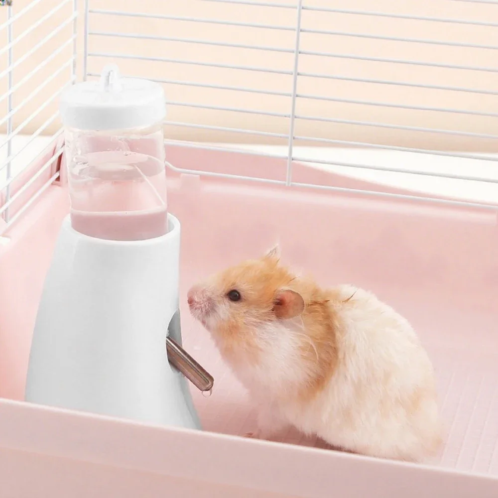 1 Set 2-In-1 Hamster Rabbit Water Bottle Set Leak-Proof Detachable Drinker with Ball Bearing Hamster Hiding Place Water Feeder view 3