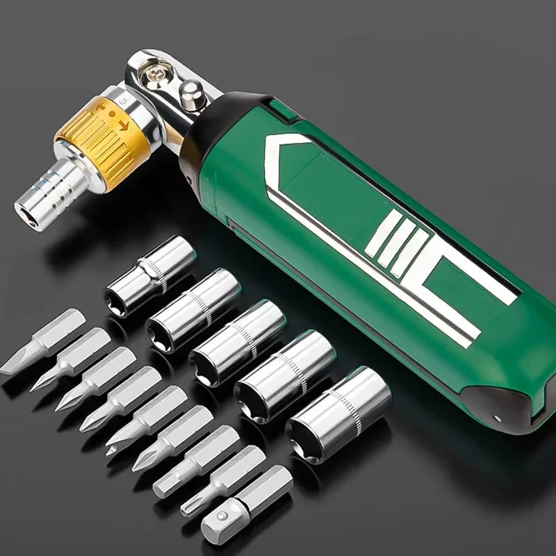 14 In 1 Ratchet Screwdriver Set Magnetic Hex Socket Bits Carbon Steel Multi-Angle Rotation For Home Repair Hand Tools Accessory