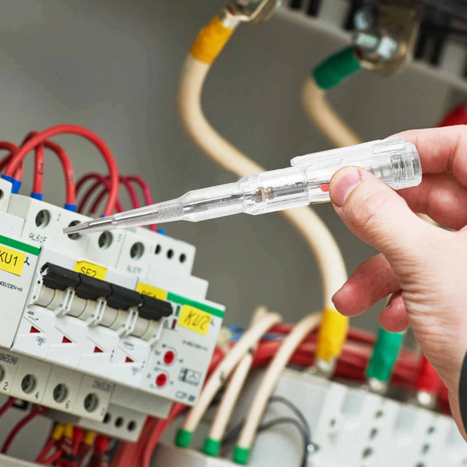 

Dual Color Light Electrical Tester Screwdriver Professional Grip Portable Size for Power Line Breakpoint Neutral Dc Detection