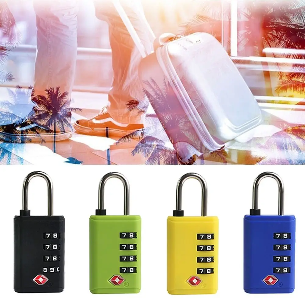 Portable TSA 4 Digit Combination Lock Anti-theft Security Tool Customs Password Lock Padlock Suitcase Luggage Coded Lock Travel