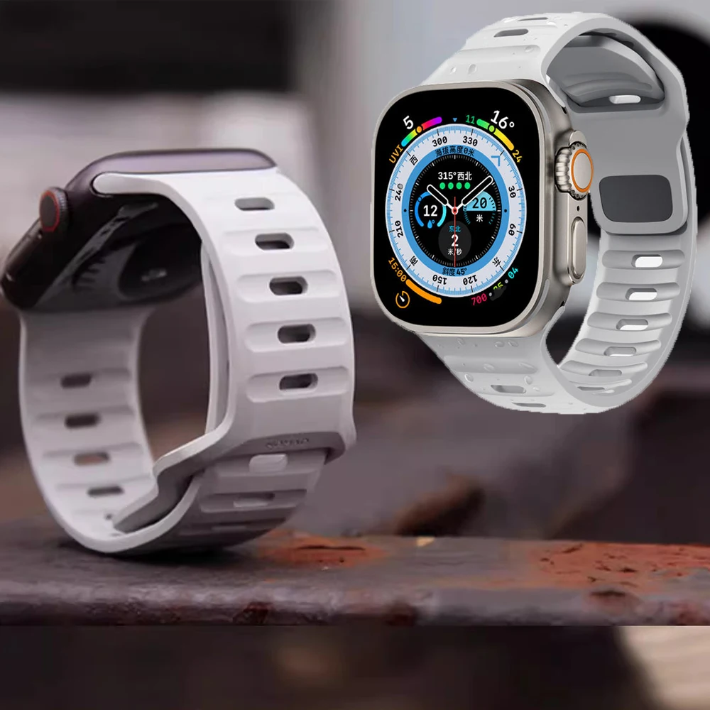 Per cinturino Apple Watch Ultra2 49mm cinturino in Silicone cinturino sportivo per Iwatch Series 9 8 7 4 3 2 Se 42/44/40mm accessori per cinturino