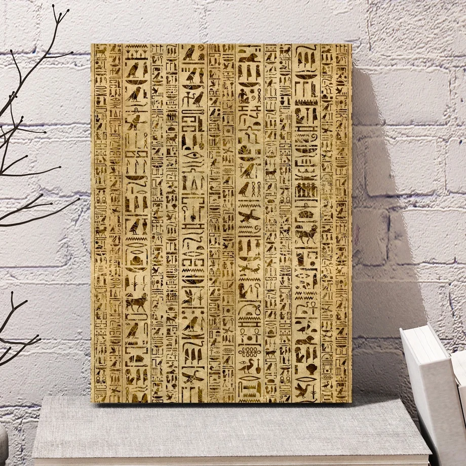 Ancient Egyptian Hieroglyphics Writing Egypt Culture Wall Art Pictures Posters Canvas Paintings for Living Room Home Decor