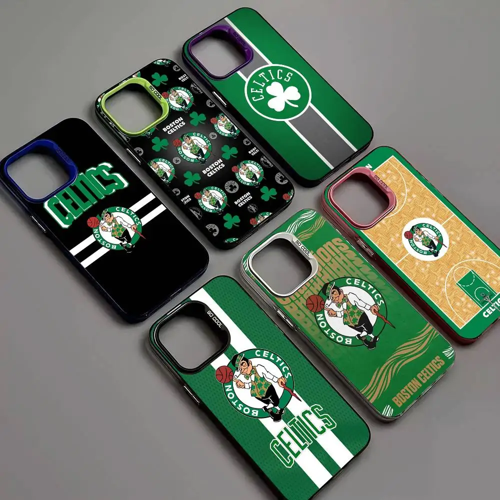 Fundas para Teléfono con Logotipo de los Boston Celtics para iPhone 17, 16, 15, 14, 13, 12, 11 Plus, Pro, Max, Pro Color, Acabado Mate