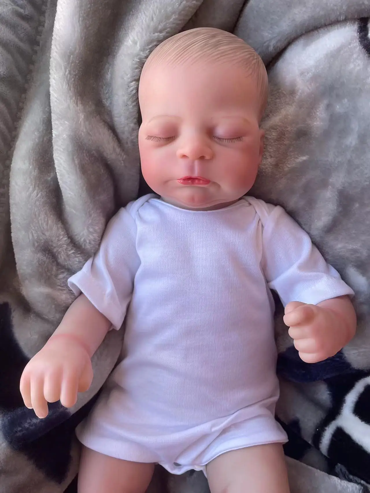 Wyprzedaż 50CM Timothy Reborn Doll Boy Sleeping Baby Ręcznie malowane włosy Wysokiej jakości lalka z widocznymi żyłami Kolekcjonerska lalka artystyczna