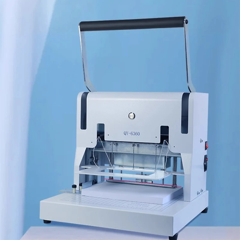 QY-6360 Electric Wire Binding Machine Three-Hole Infrared Positioning for A4 Document Personnel Files Office Equipment