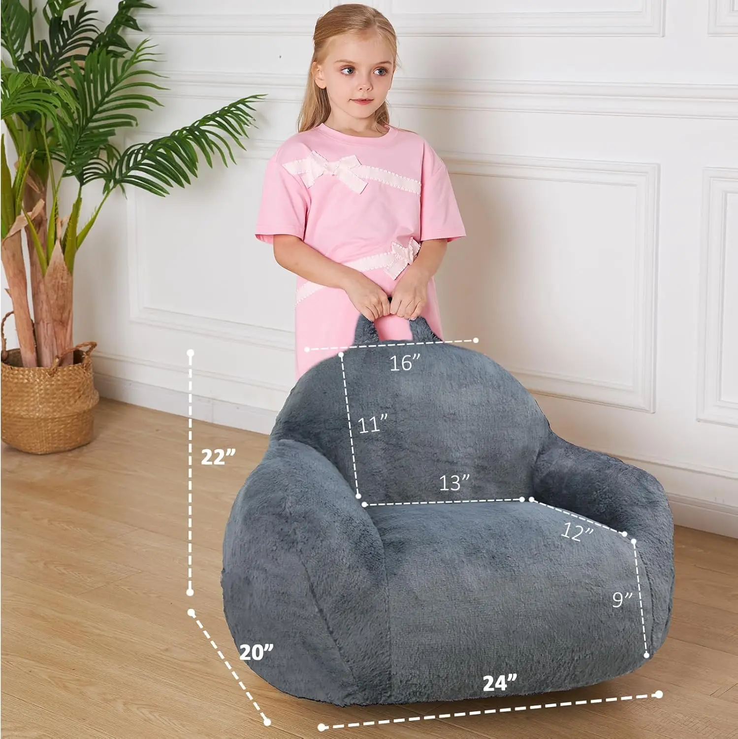 Bean Bag Sofa Chair Bean Bag Chair with High Density Foam Filling Oversized Fluffy Bean Bag Couch