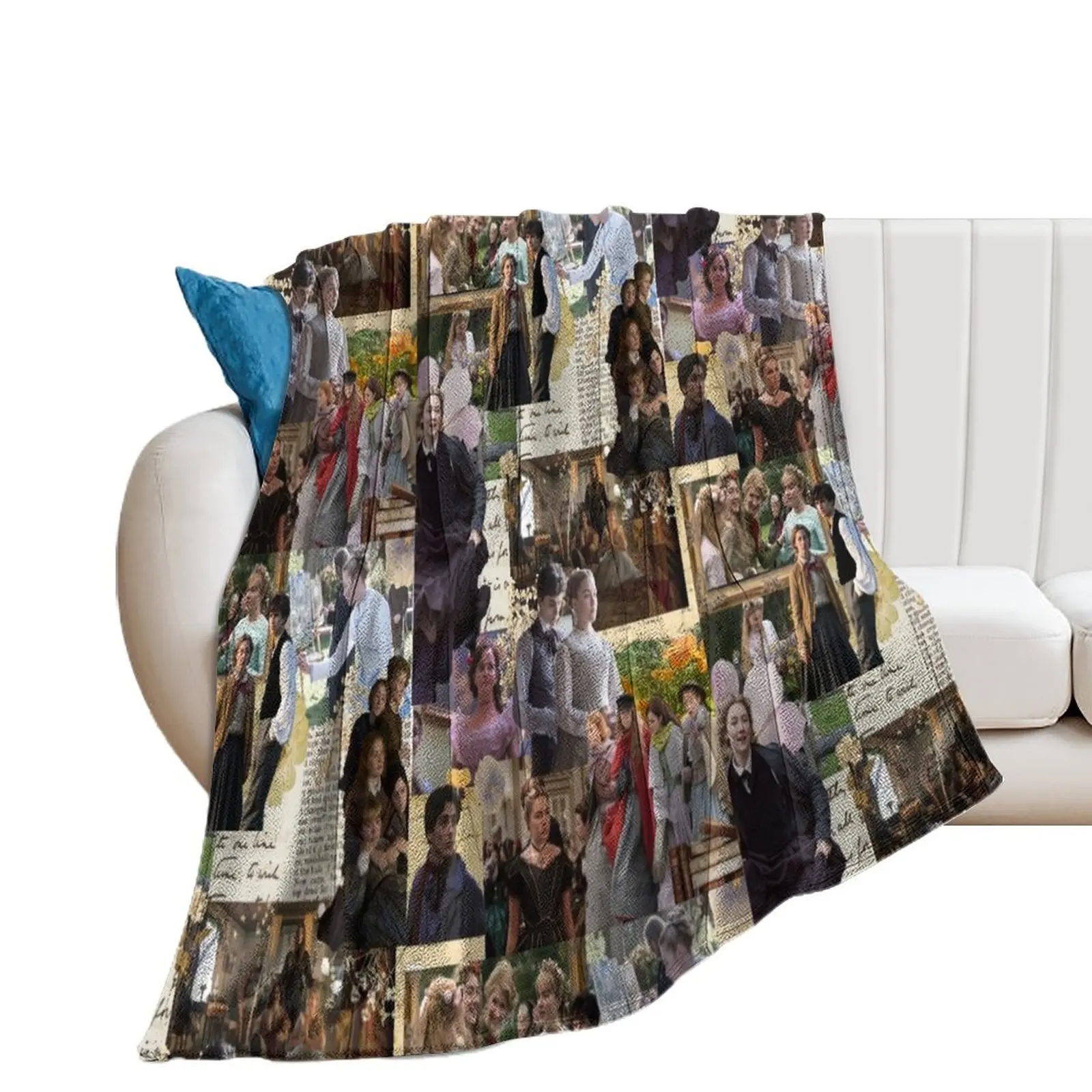 

Little Women Collage Throw Blanket anime Flannel Fabric Luxury Designer For Sofa Thin Blankets