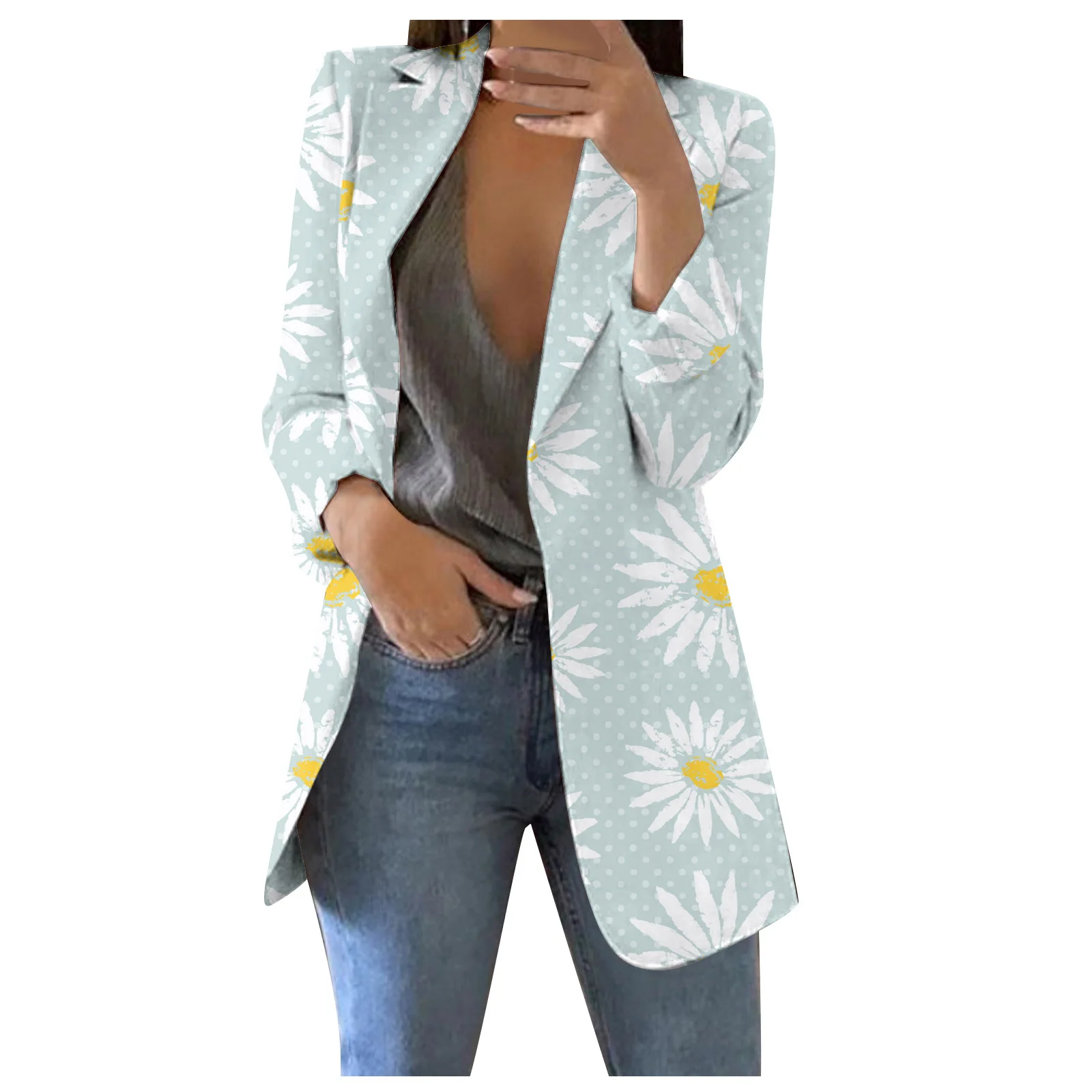 Plant Pattern Round Neck Simple Suit Loose 3d Printing Cross-Border Women's Autumn Style Factory Direct SalesWL6