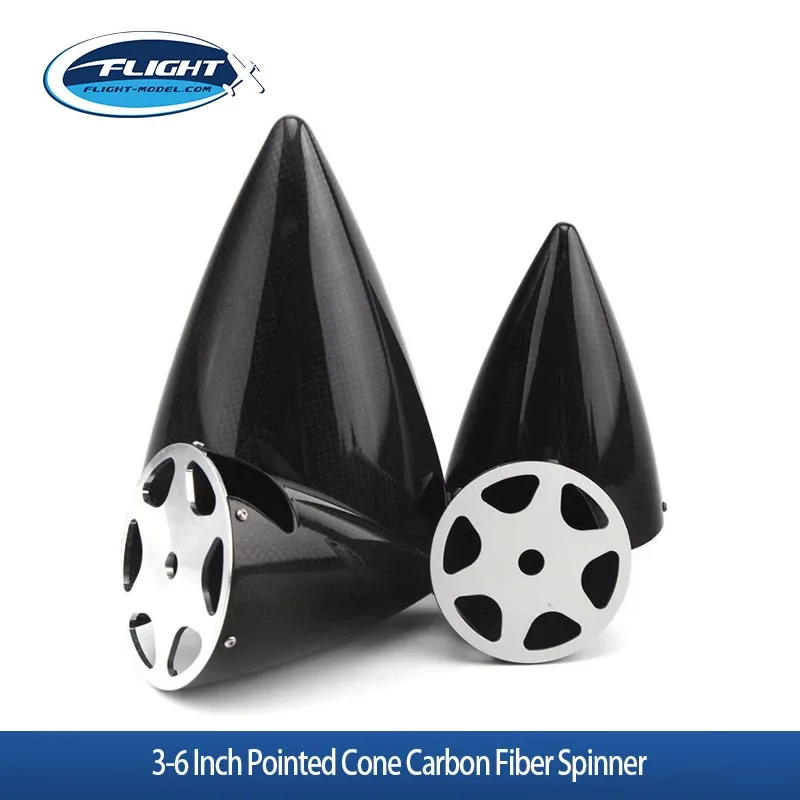 3-6 Inch 2-Blade Pointed Cone Carbon Fiber Spinner For RC Gas Fixed Wing Aircraft Propeller Model Replacement Parts