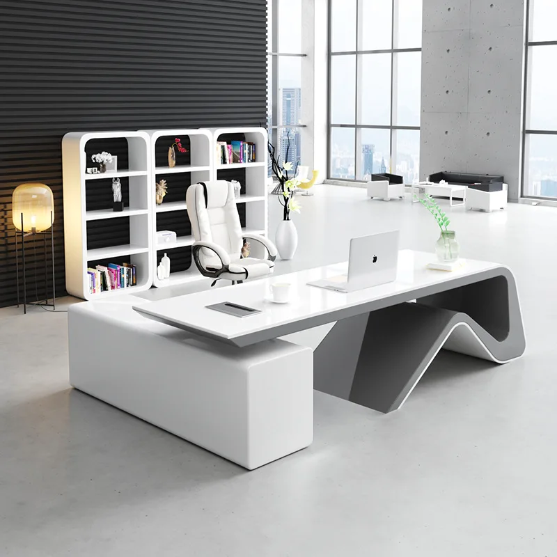 

High End Luxury Office Furniture L Shape Design Strong Mobilier De Bureau Home Executive Boss Office Desk Wooden Desk