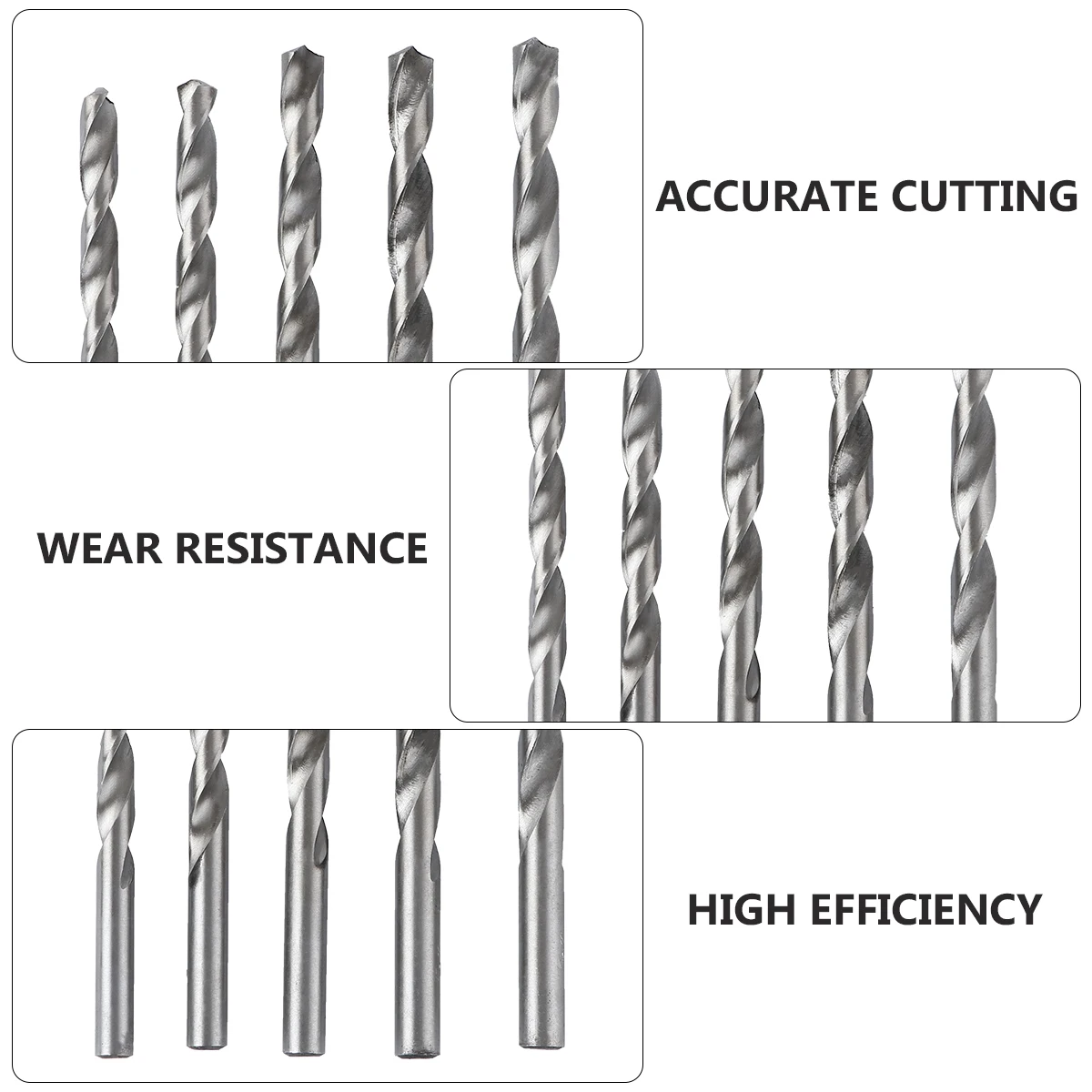 

19Pcs Premium Steel Drill Bit Set Lightweight High Efficiency for Metal Wood Plastic Straight Handle Drill Bit