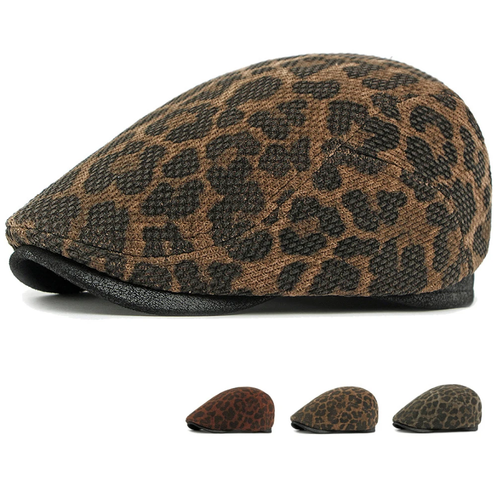 HT4905 Mens Berets Women New Spring Autumn Snake Pattern Artist Painter Beret Hat Male Female Ivy Flat Cap Adjustable Beret Caps