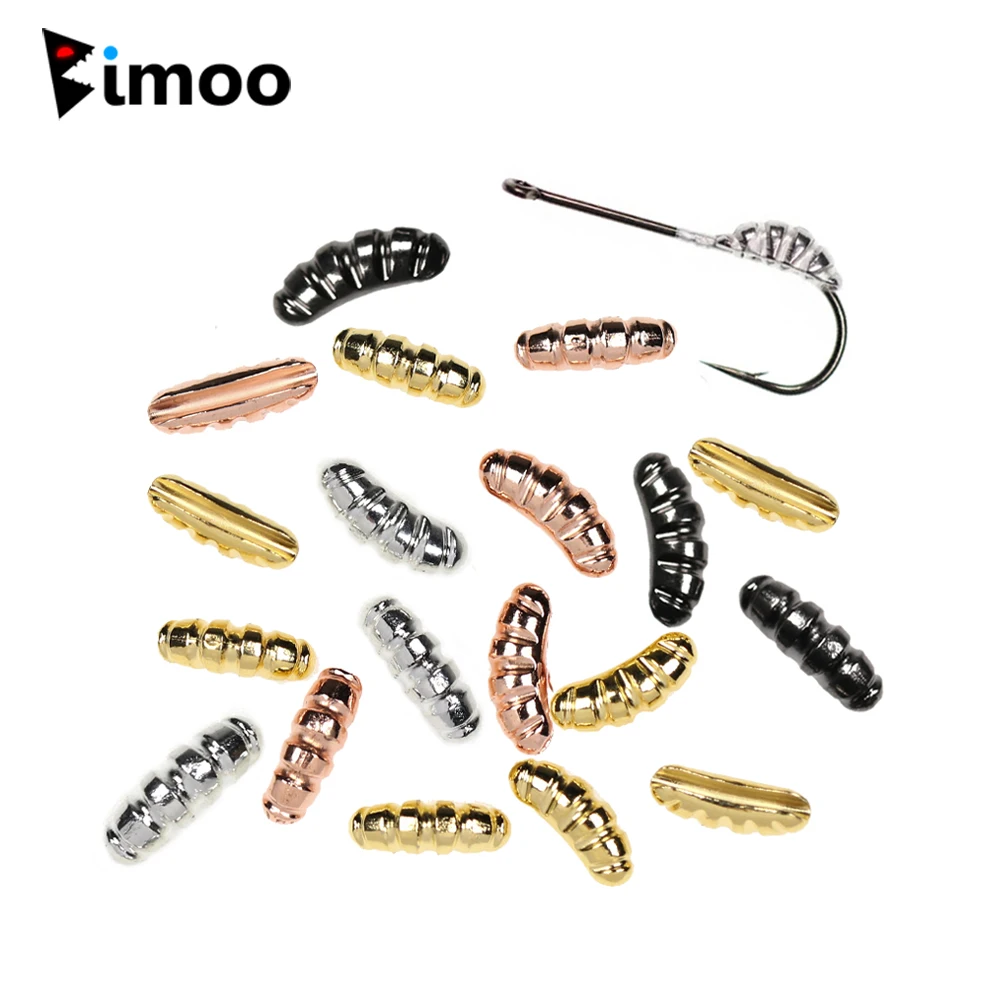 Bimoo 12PCS Heavy Weight Tungsten Nymph Shrimp Body Jigs Scud Shell Back Beads Fly Tying Materials Fast Sinking 0.29g 0.5g 0.77g