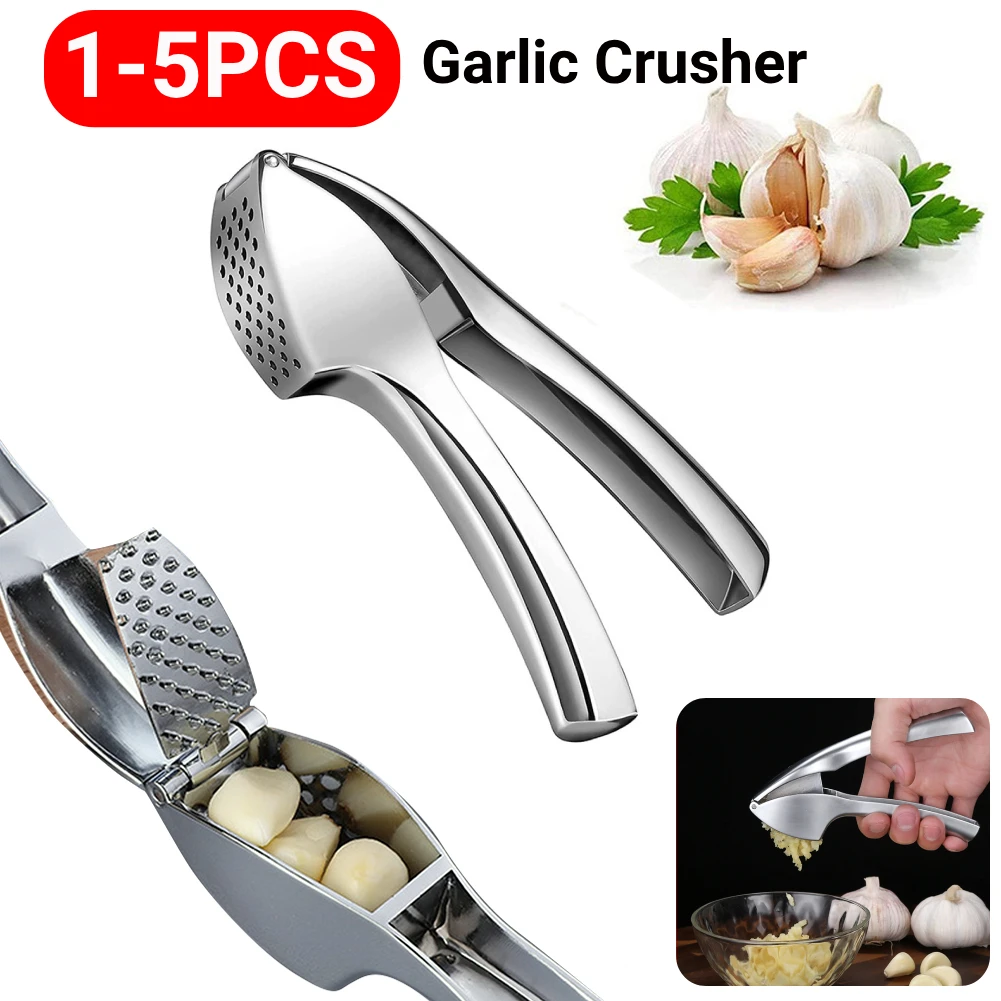 1-5pc Garlic Press Manually Mashed Garlic Crusher Mincer Handheld Ergonomic Grip Anti-Rust Cooking Ginger Crusher Kitchen Tools