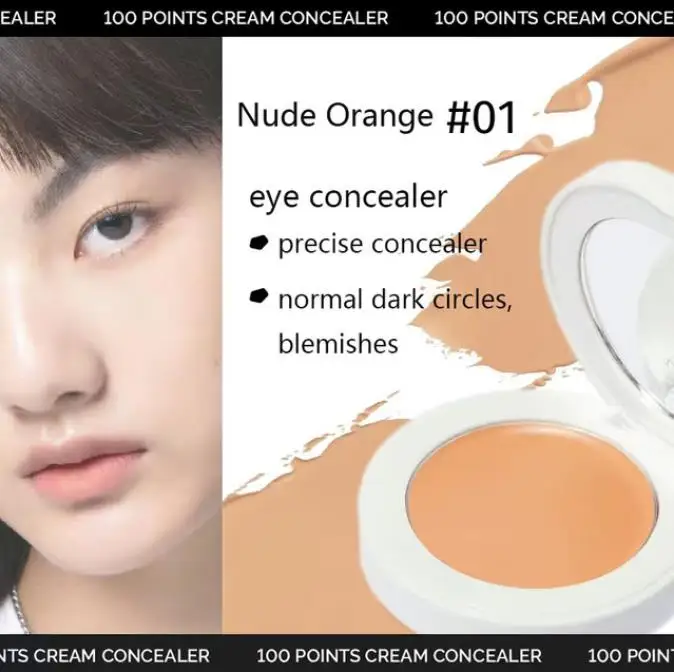 Hyntoor Concealer 100 Punkte Creme Professional für Augen, die dunkle Ringe unter den Augen bedecken langlebige Kosmetik Gesicht Make-up