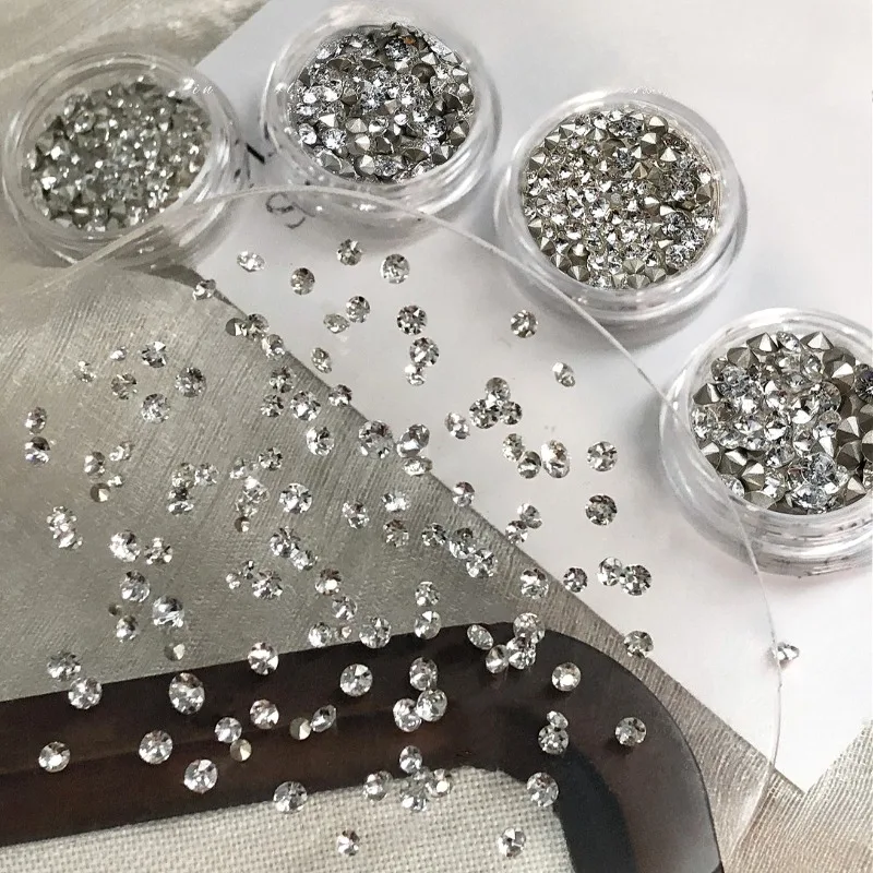 Sparkle Strass Scherpe Bodem K9 Kristalboor Glitter Poeder Pailletten Nail Art Accessoires Parel Charme Decoratie Manicure Tool