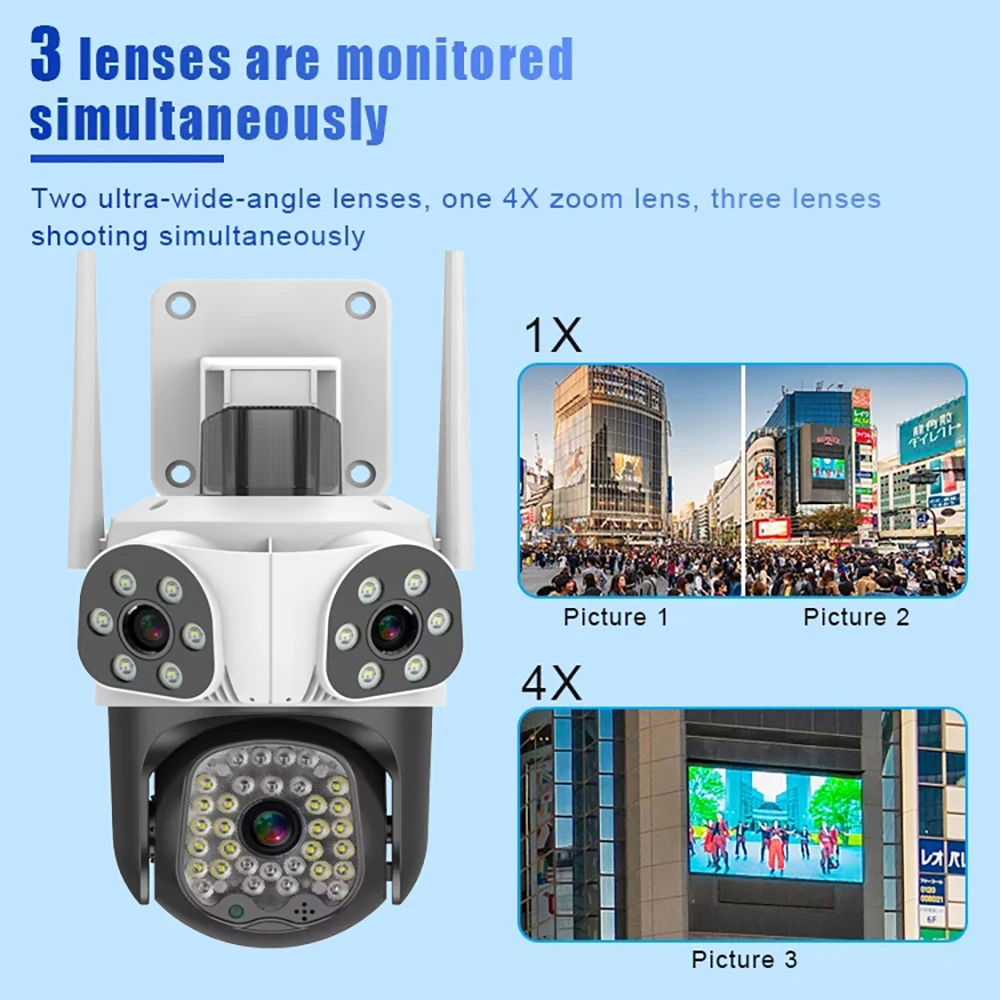 Imagem -02 - Didsel-câmera ip à Prova Dágua com Visão Noturna Lentes 6k 12mp Lente Dupla Ptz Camara Vigilancia Wifi Cctv Vigilância de Segurança